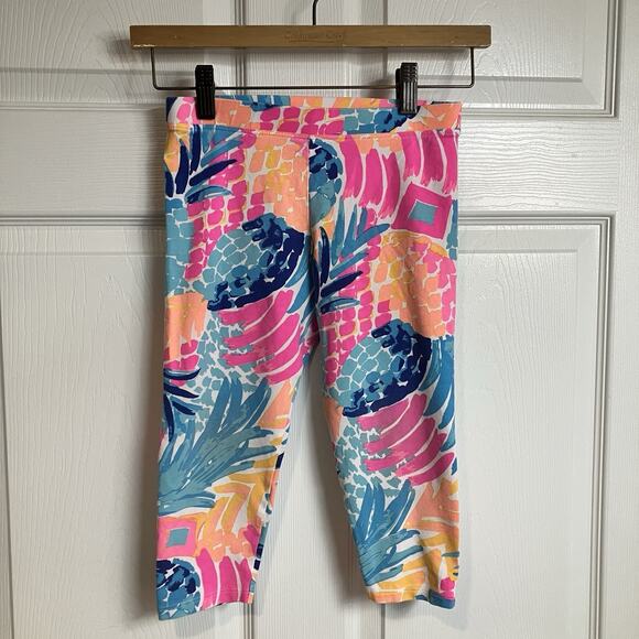 Lilly Pulitzer Maia Cropped Leggings Goombay Smashed Reduced Girls Size L (8/10) - Picture 1 of 10